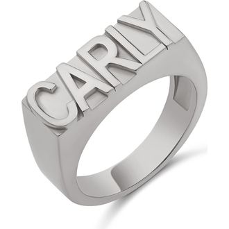 SHYMI Block Letter Name Ring in Silver at Nordstrom, Size 5