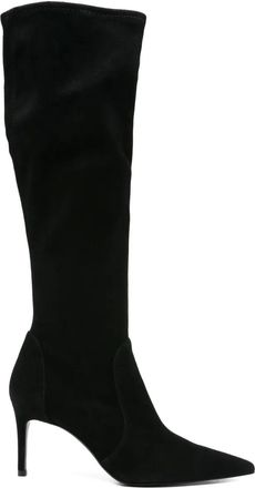 Stuart Weitzman 80mm stretch laarzen met puntige neus - Zwart
