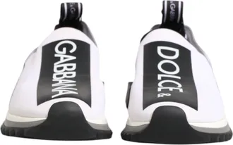 Dolce & Gabbana Black White Slip On Sorrento Sneakers Womens Shoes (Pre-Owned)