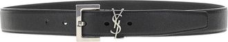 Saint Laurent Leather belt with Cassandre detail Man 105