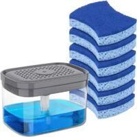 OEM Dispensador De Jab&oacute;n Para Platos Con Soporte Para Esponja Y Juego De Esponjas Para Fregar, Dispensador De Jab&oacute;n De Cocina Con Gran Capacidad De 887 Ml