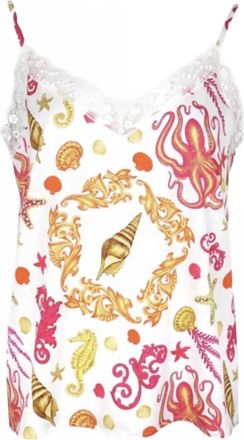 Mucho Gusto Womens Multi Color Cami Top In White