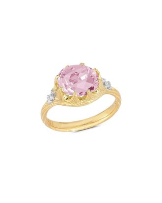 I.Reiss Company 14K 3.17 Ct. Tw. Diamond & Rose Quartz Cocktail Ring