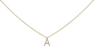 House of Brilliance 10K Gold Diamond Accent A-Z Block Initial Pendant Necklace