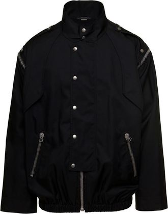 Gucci Black Mock Collar Jacket