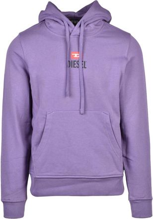 Diesel Felpa con cappuccio - Heren - Hoodies - Paars - L - Katoen - Hoodies & sweatvesten