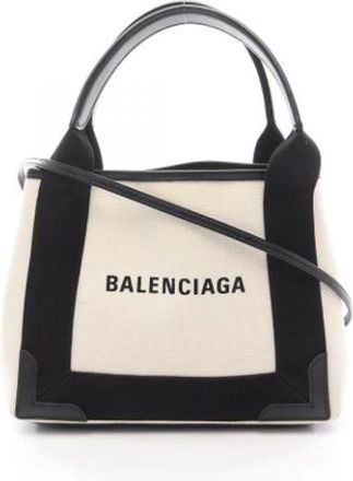 Balenciaga Pre-owned Tote Bags, female, White, Size: ONE SIZE Pre-owned Canvas Tote Bag