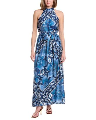 Julia Jordan Printed Satin Sleeveless Maxi Dress