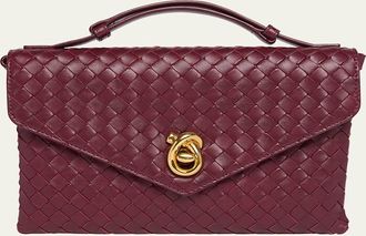 Bottega Veneta Knot Lock Leather Top-Handle Bag