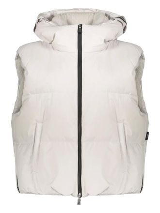 Herno hooded quilted gilet - women - Goose Feather/Goose Down/Polyester - 46 - White
