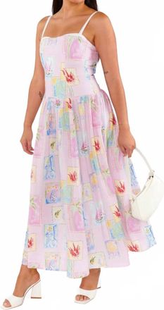 Show me your Mumu Hepburn Midi Dress In Summer Soleil Linen