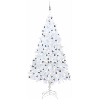 vidaXL &Aacute;rbol De Navidad Preiluminado Con Luces Y Bolas Blanco 240 Cm Vidaxl