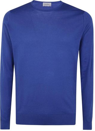 John Smedley Lange mouwen ronde hals trui - Heren - Ronde hals truien - Blauw - S - Truien & Vesten