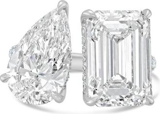 Diana M. Jewels PLATINUM 2 STONE LAB GROWN DIAMOND FASHION RING WEIGHING 10.00 CTS TW