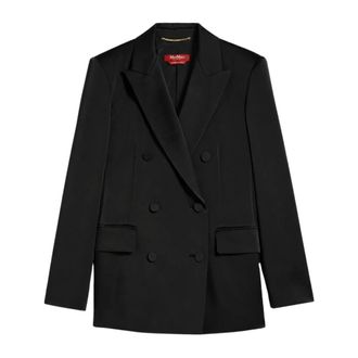Max Mara Dames, Jassen, Zwart, Maat: S Satijn