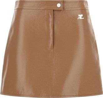 Courr&egrave;ges Reedition Mini Rok - Dames - Korte rokken - Beige - M - Katoen - Rokken
