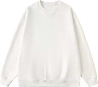 Generic Sweatshirts for Men Uk Casual Plain Crewneck Long Sleeve Plus Size Cotton Jumper Top Outdoor Baggy Comfort Sports Sweatshirt mens sweatshirts golf Whi