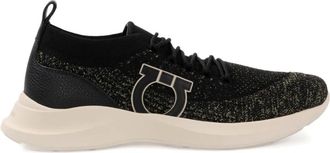 Ferragamo Gancini sneakers - men - Fabric/Bos Taurus/Rubber/Fabric - 10.5 - Black