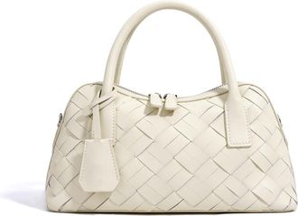 Generic Genuine Leather Womens Handbag Cowhide Leather Shoulder Bag Medium (Beige)