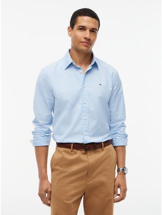 Tommy Hilfiger Mens Regular Fit Long-Sleeve Shirt - Vessel Blue - XXL