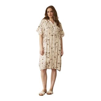 In Front IN Front, Kleedjes, Dames, Veelkleurig, M/L, Nylon, Bianca Jurk Zand Print