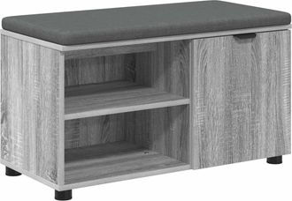 vidaXL Banco Moderno - Banco De Entrada Con Coj&iacute;n Gris Sonoma 80 X 38 X 46 Cm
