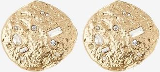 Gas Bijoux Goldene Ohrclips mit Strass Eclipse Moon