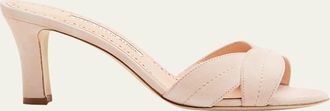 Manolo Blahnik Siemu Suede Mule Sandals