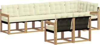 vidaXL Conjunto De Sof&aacute;s De Exterior 8 Uds. Blanco Y Crema Vidaxl