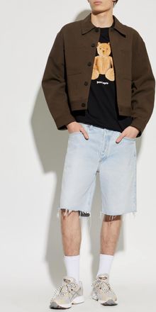 Palm Angels T-shirt With Printed Logo, Mens, Black