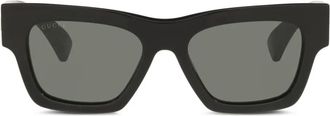 Gucci rectangle-frame sunglasses - women - Acetate - One Size - Black