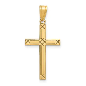 Diamond2Deal 14k Yellow Gold Cross Pendant