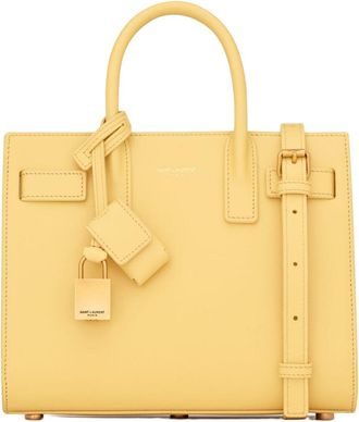 Saint Laurent Womens Handbag Sac De Jour Nano Yellow Calf Leather Handbags Hand Bags
