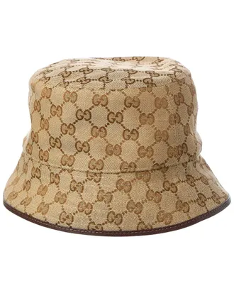 Gucci Gg Canvas & Leather Bucket Hat