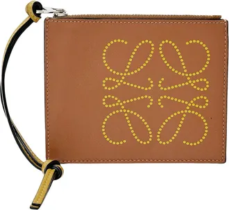 Loewe Brown Yellow Coin Purse/Coin Case (Pre-Owned)