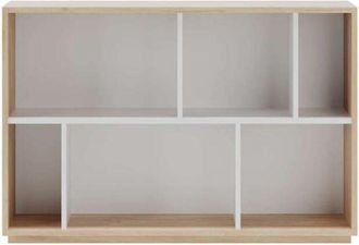 HERDASA Herdasa - Estanter&iacute;a 2 Alturas Modelo 547 Acabado Roble Claro/blanco. 80cm(alto), 119cm(ancho), 32cm(fondo)