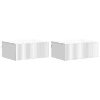 vidaXL Mesita De Noche De Pared Con Caj&oacute;n 2 Pcs 49 X 34,5 X 20 Cm Vidaxl