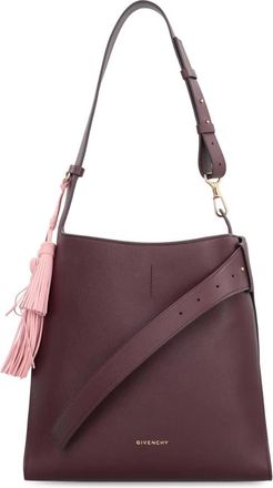 Givenchy Tassen, Dames, Rood, ONE Size, Leer, Leren Hobo Tas met Kwastaccent