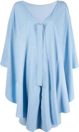 Alberta Ferretti bow-detail draped dress - women - Acetate/Viscose - 46 - Blue