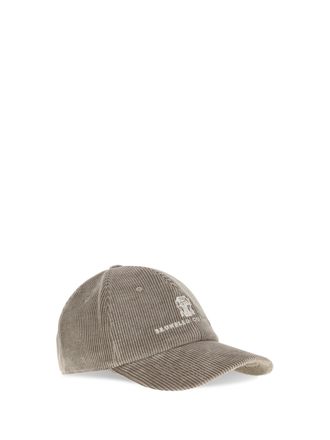 Brunello Cucinelli Mens Baseball Cap Ribbed Granite Cotton Hat