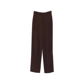 Elisabetta Franchi Dames, Broeken, Bruin, Maat: L Gabardine