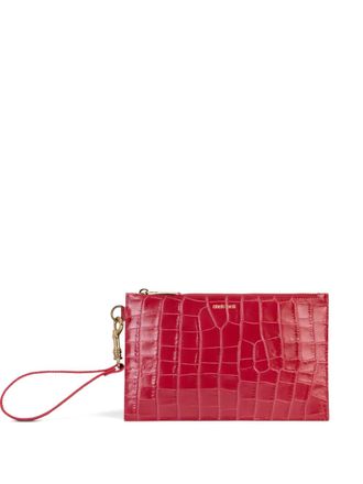 Roberto Cavalli croc-effect wristlet clutch bag - Red