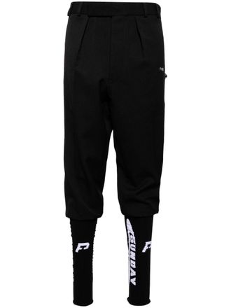 Prototypes logo-patch trousers - women - Wool/Polyester - L/XL - Black