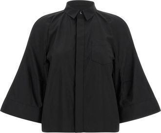 sacai Dames, Blouses & Shirts, Zwart, Maat: M Katoen