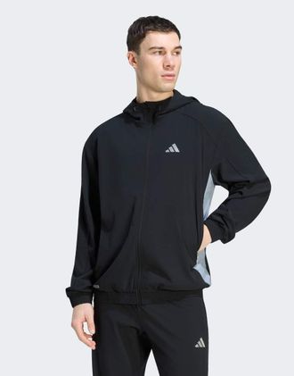 adidas Top sportivo tecnico color block nero e argento halo