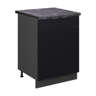 Vicco Mueble Bajo De Cocina Fame-line, Rayas Negras, 60 Cm, Et Antracita, Vicco