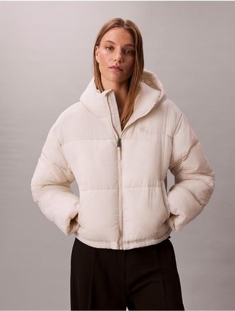 Calvin Klein Jeans Calvin Klein Womens Short Puffer Jacket - White - XS