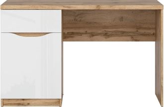 Petits Meubles Escritorio 1 caj&oacute;n 1 puerta estratificado Blanco marr&oacute;n