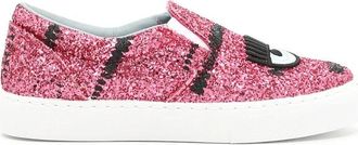Chiara Ferragni Roze Slip-On Sneakers - Dames - Sneakers - Roze - 39 EU - Leer - Schoenen