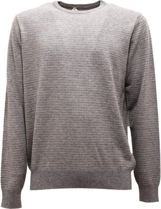 Cashmere Company Italiaanse Grijze Trui - Heren - Ronde hals truien - Grijs - 2XL - Truien & Vesten